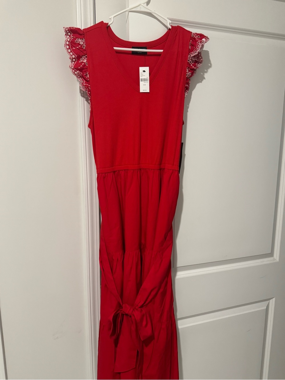 2/$30 Lane Bryant 18/20 Red Tie Waist Midi Dress
